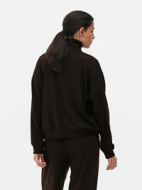 Ribbed Half Zip Sweatshirt