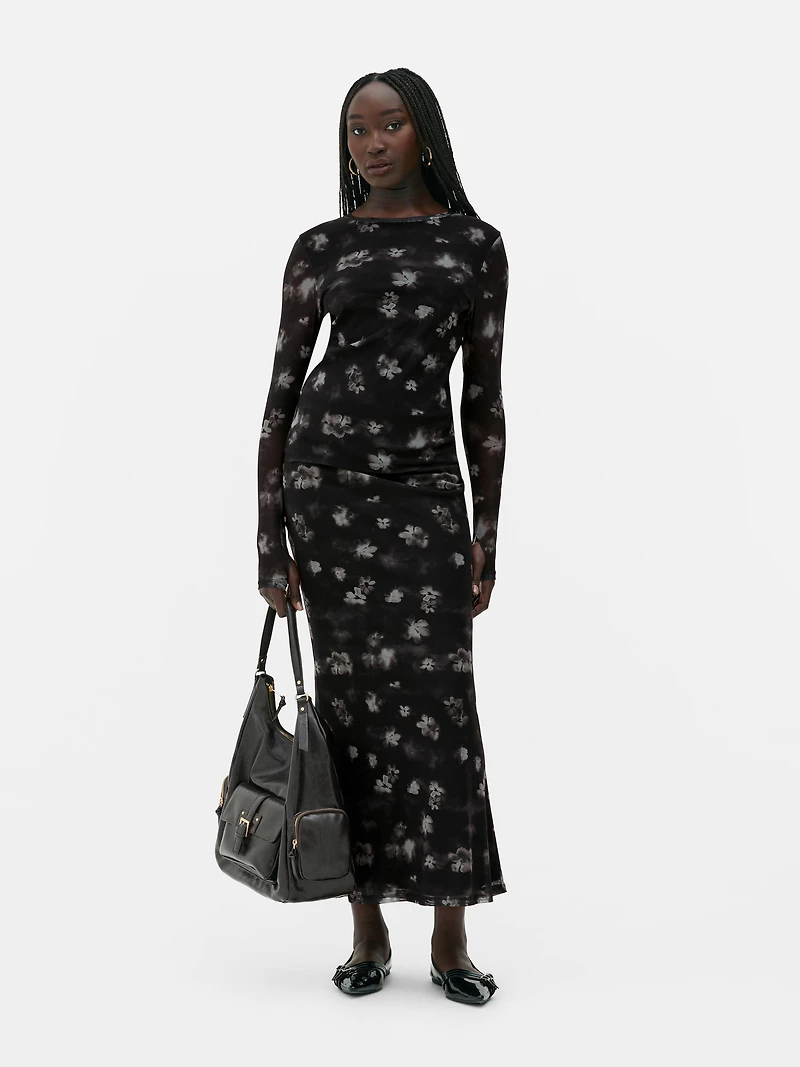 Rita Ora Mesh Floral Top