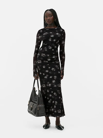 Rita Ora Mesh Floral Top