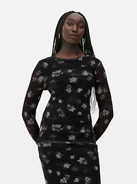 Rita Ora Mesh Floral Top