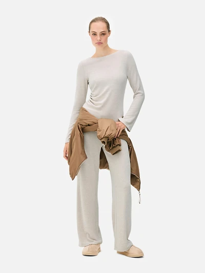 Scoop Neck Ruche Detail Top