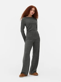 Scoop Neck Ruche Detail Top