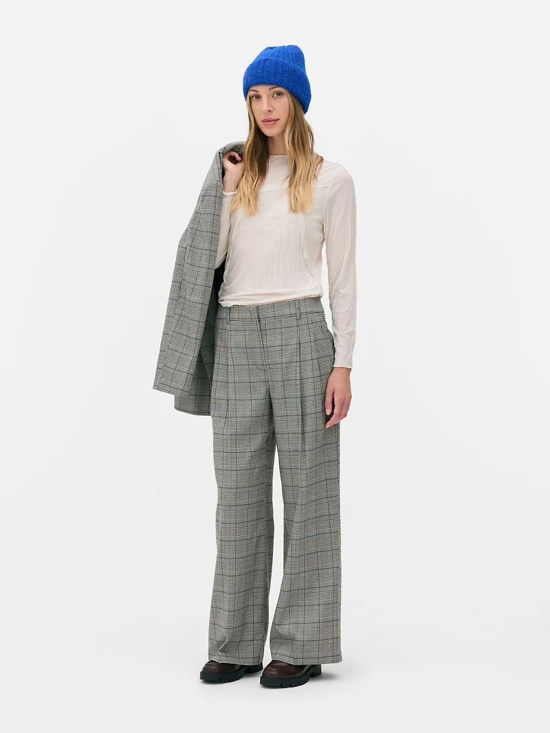 Rita Ora Pleated Check Pants