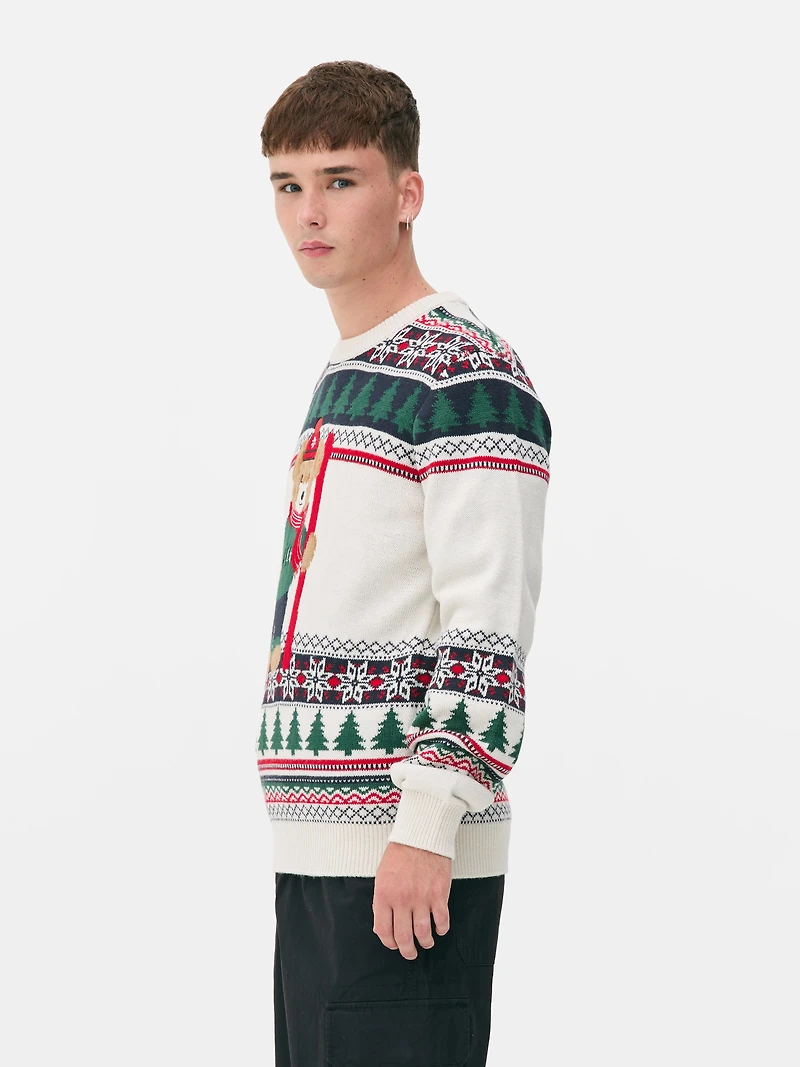 Teddy Bear Fair Isle Christmas Sweater