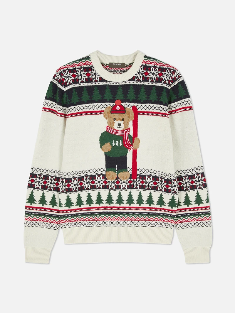 Teddy Bear Fair Isle Christmas Sweater