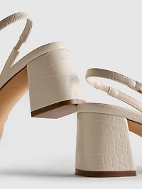 Wide Fit Faux Croc Sling Back Heels