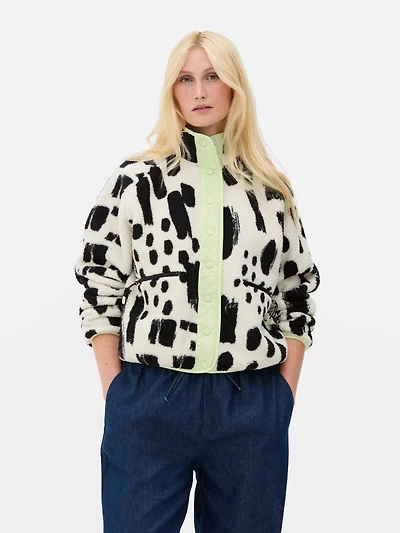 Printed Snap Button Borg Fleece