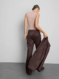Paula Echevarría Faux Suede Flare Pants