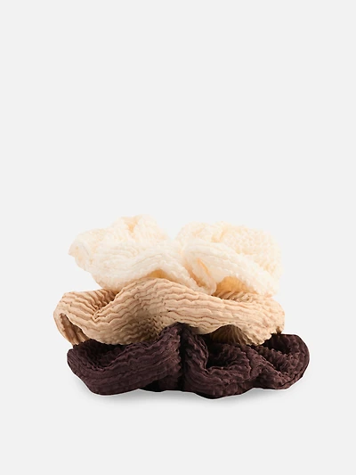 Women's Natural 3-Pack Crinkle Hair Scrunchies