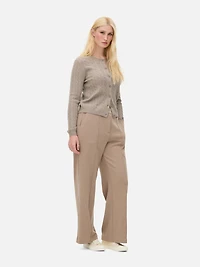 Women's Oatmeal Tailored Straight Leg Pants