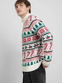 Men's Candy Cane Fair Isle Family Christmas Sweater