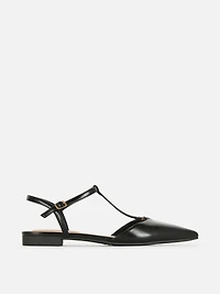 Pointed T-Bar Ballerina Flats