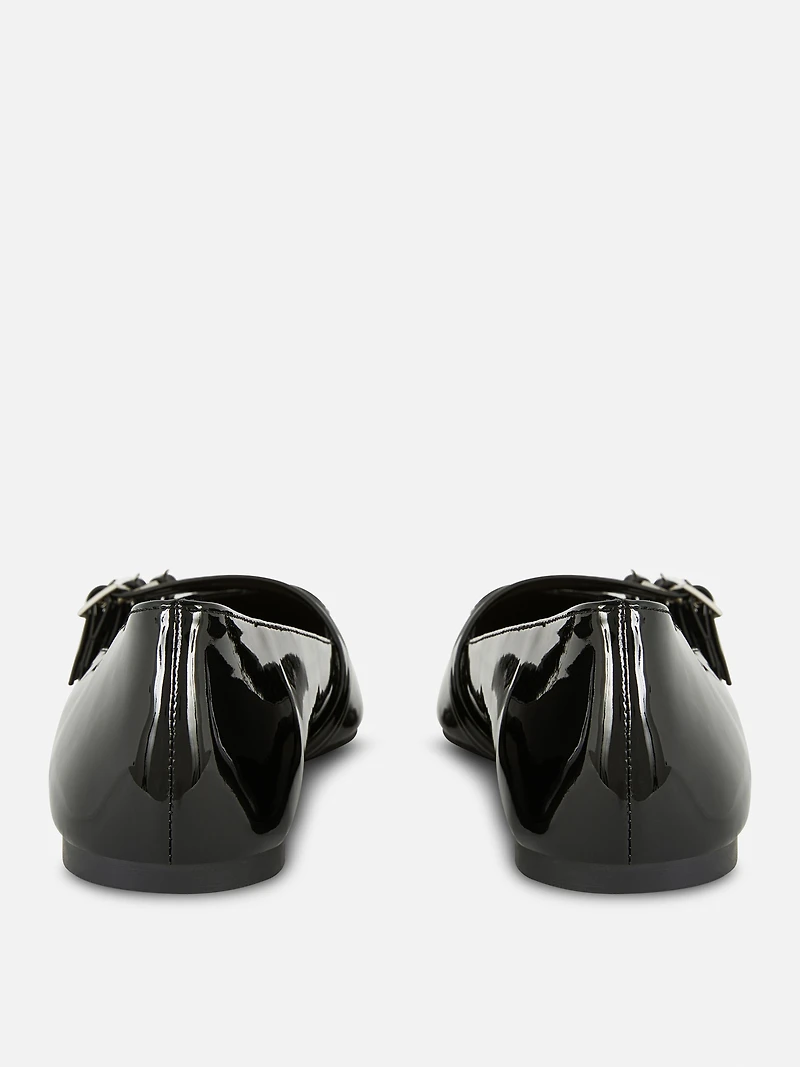 Rita Ora Pointed Buckle Ballet Flats