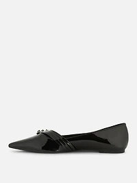 Rita Ora Pointed Buckle Ballet Flats