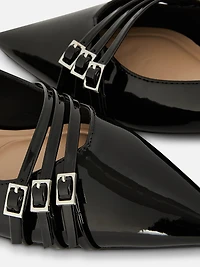 Rita Ora Pointed Buckle Ballet Flats