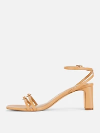 Diamanté Buckle Block Heels