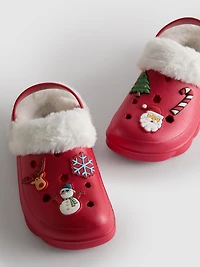 Faux Fur Lined Christmas Clog Slippers