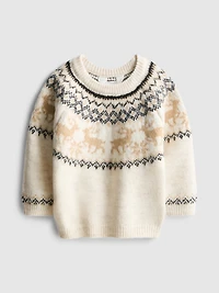 0-36mths | Baby's Reindeer Fair Isle Family Christmas Sweater