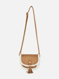 The Edit Faux Fur Trim Crossbody Bag