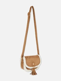 The Edit Faux Fur Trim Crossbody Bag