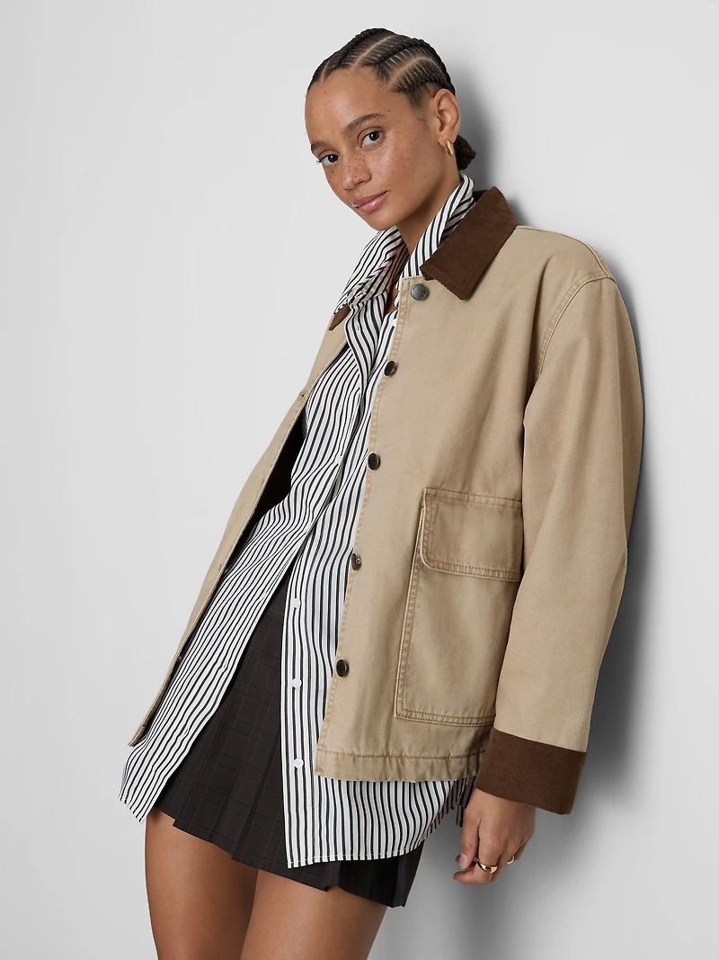 Cotton Denim Barn Jacket