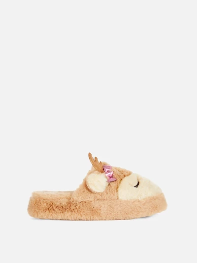 Reindeer Fluffy Slippers