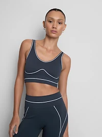 Seamless Contrast Pipe Crop Top