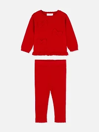 0-36mths | Bow Sweater and Knit Leggings Set