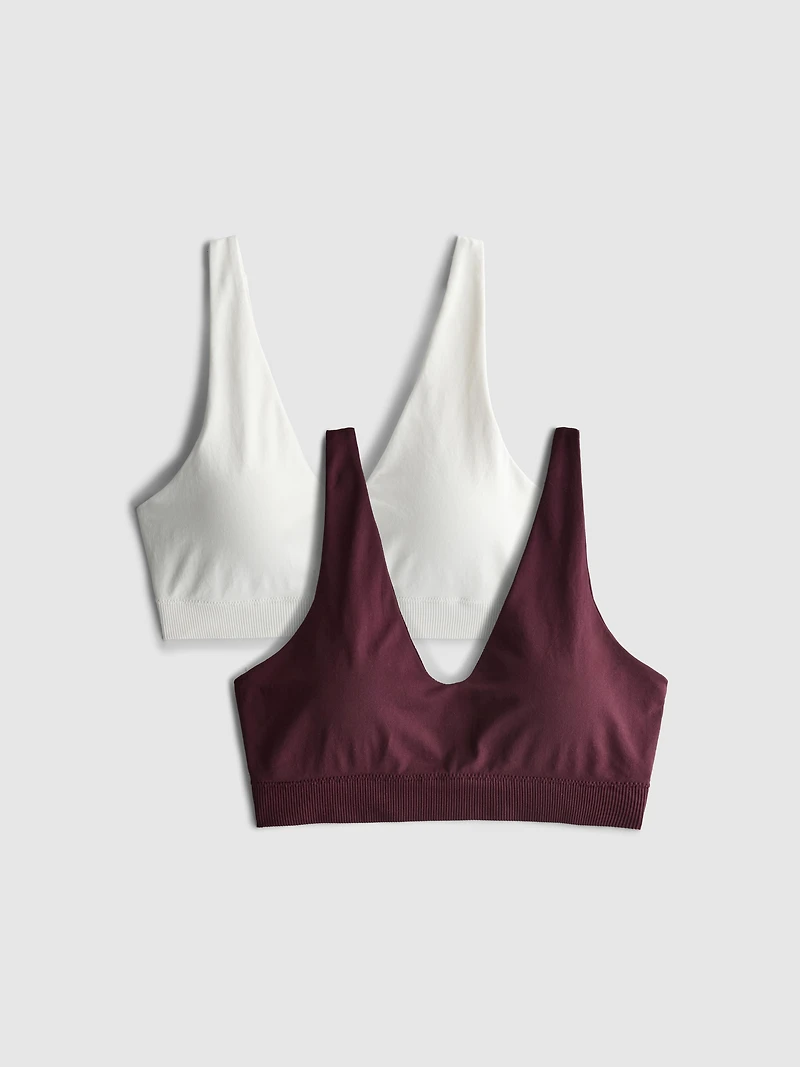 2pk Buttery Soft V-Neck Bras