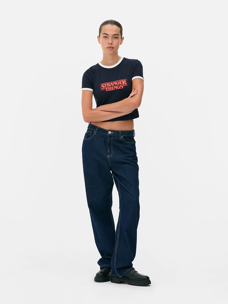 Stranger Things Cropped Ringer T-Shirt