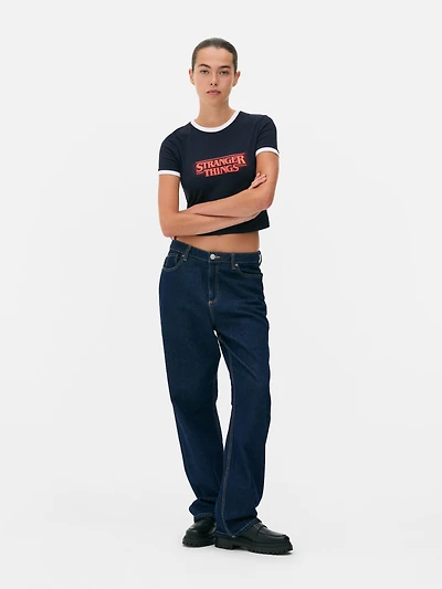 Stranger Things Cropped Ringer T-Shirt