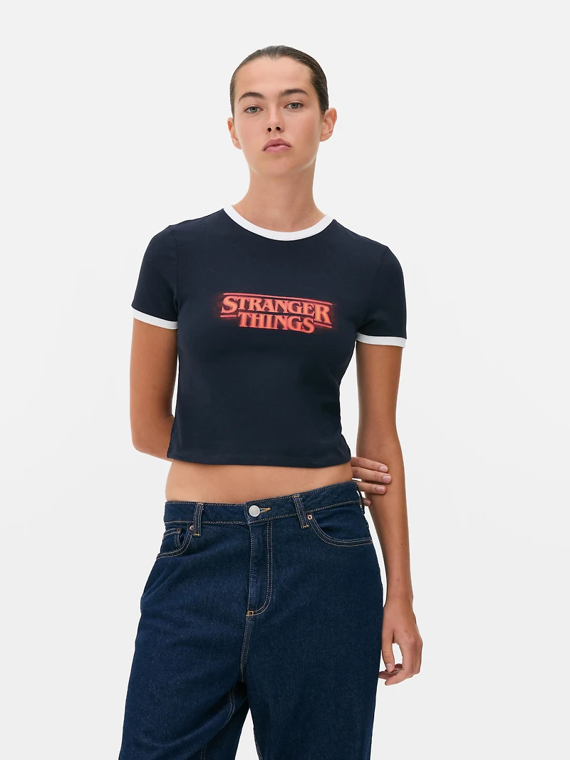 Stranger Things Cropped Ringer T-Shirt