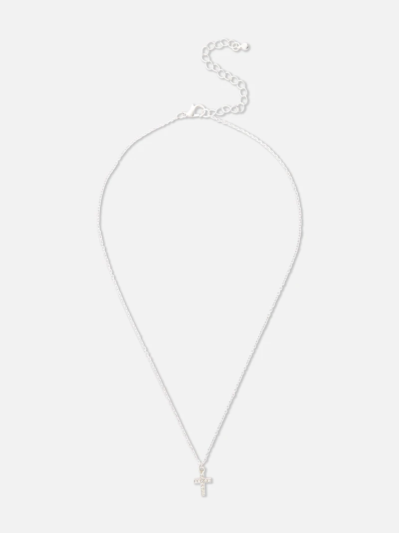 Rhinestone Cross Necklace