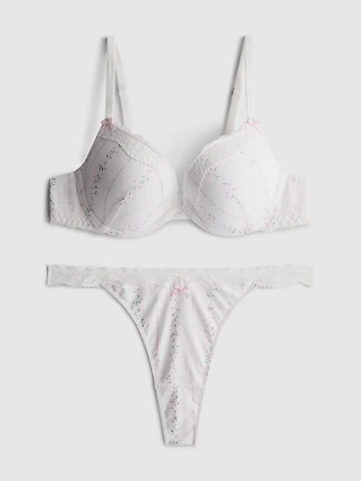 Love To Lounge Floral Push Up Underwear Set