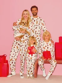Men's Pure Cotton Dog Print Family Christmas Pajamas