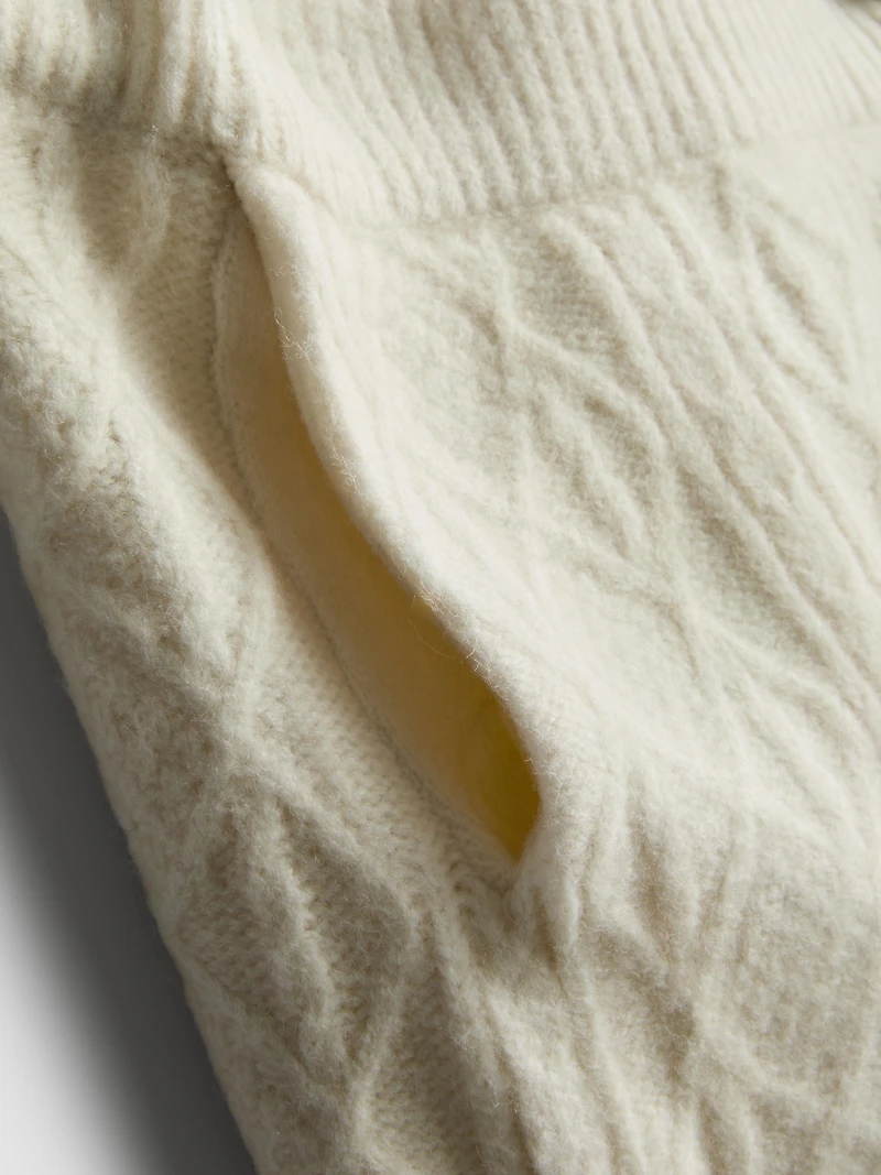 Cable Knit Wide Leg Pants