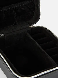 Pleated PU Initial Jewelry Box