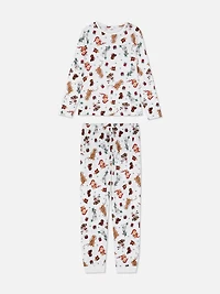 Women's Pure Cotton Dog Print Family Christmas Pajamas