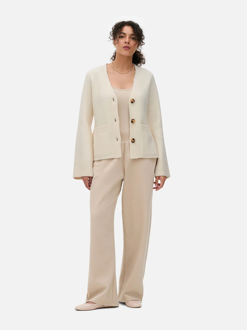 Women's Ivory Structured Cardigan