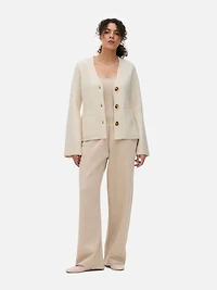 Women's Ivory Structured Cardigan