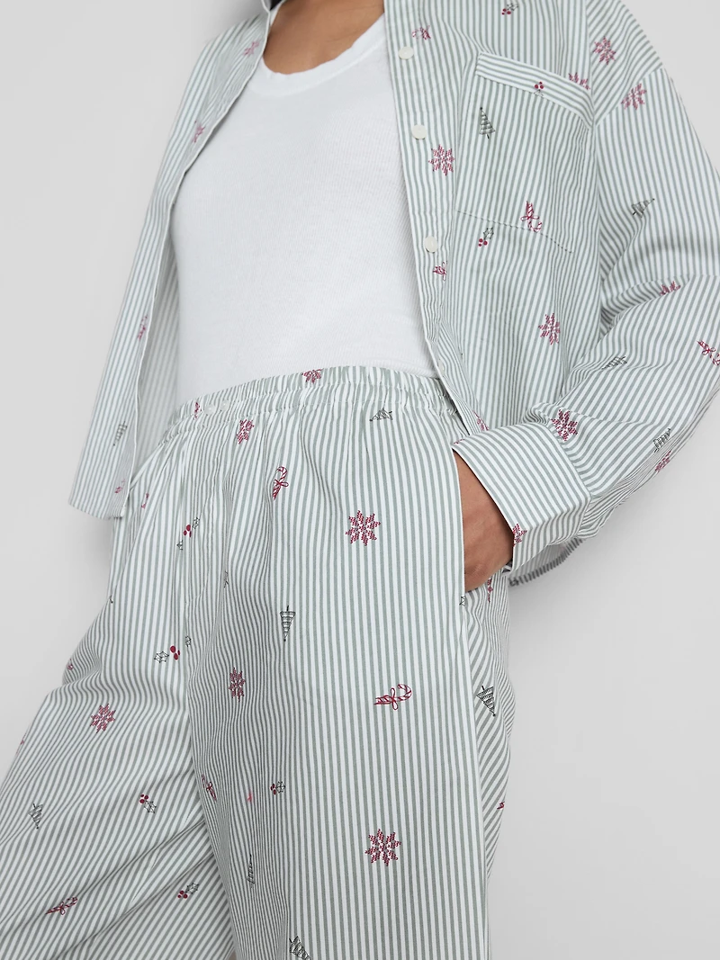 Christmas Striped Print Pajama Pants