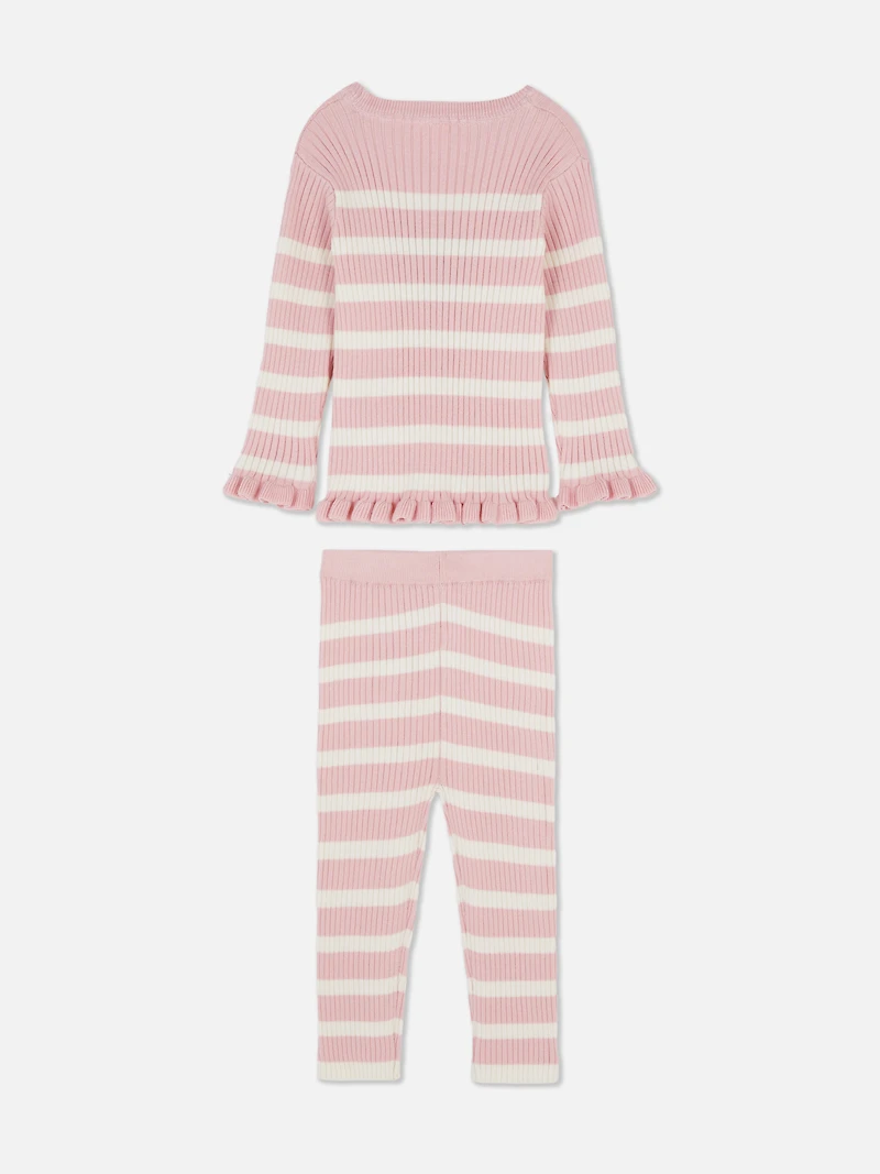 0-36mths | Disney’s Minnie Mouse Stripe Sweater and Leggings Set