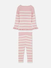 0-36mths | Disney’s Minnie Mouse Stripe Sweater and Leggings Set