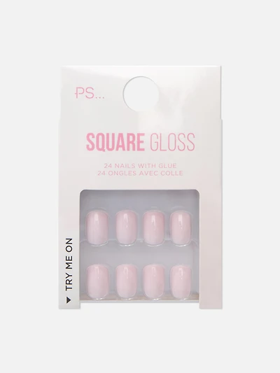 PS... Square Gloss Faux Nails