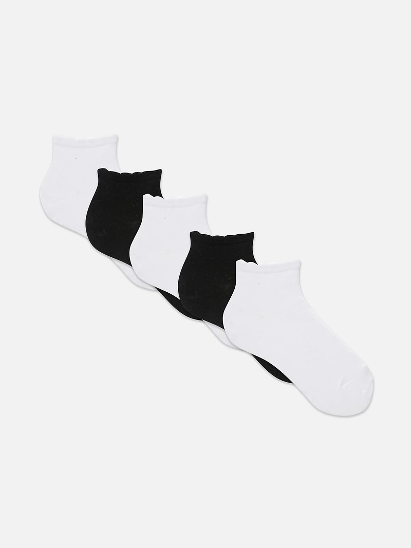 5pk Scalloped Edge Socks