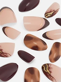 PS... Animal Print Almond Gloss False Nails