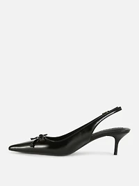 Slingback Bow Kitten Heels