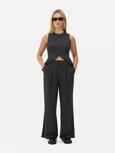 Pinstripe Wide Leg Pants