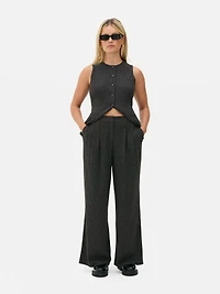 Pinstripe Wide Leg Pants