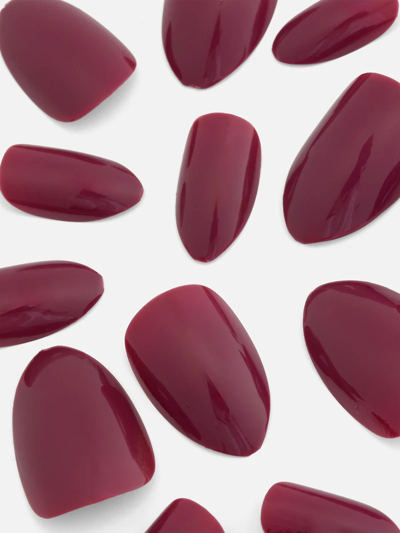 PS... Burgundy Almond Gloss False Nails